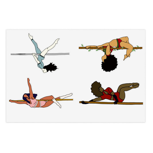 Breathe in Color Pole Poses Sticker Sheet