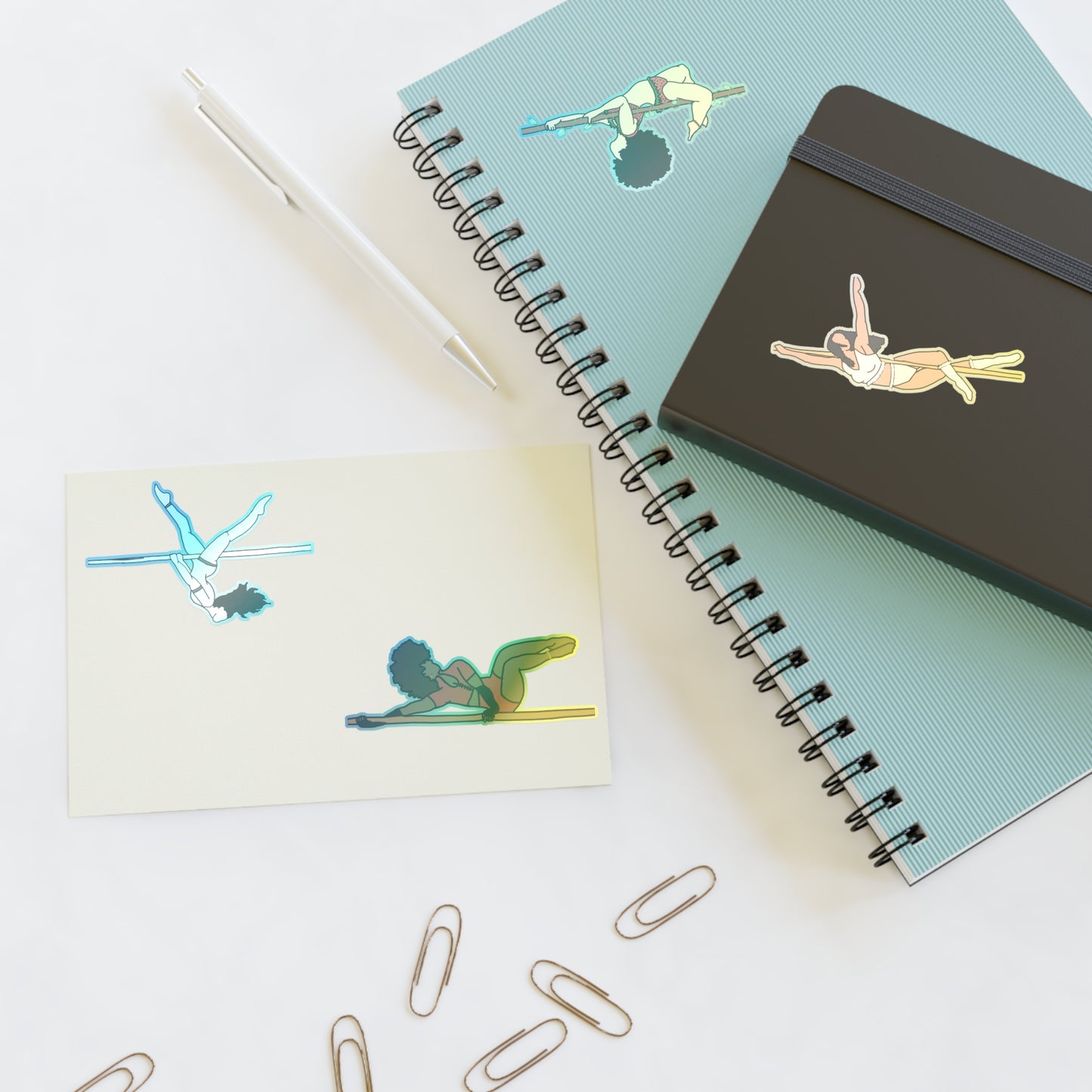 Breathe in Color Pole Poses Sticker Sheet