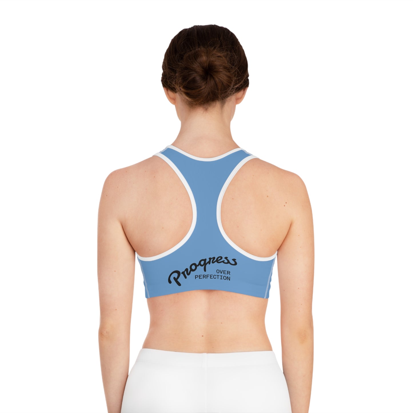 Breathe in Color Progress Over Perfection - Butterfly Design Sports Bra