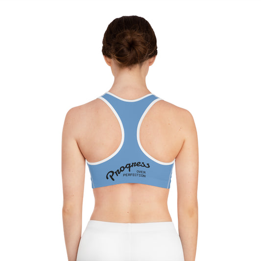 Breathe in Color Progress Over Perfection - Butterfly Design Sports Bra