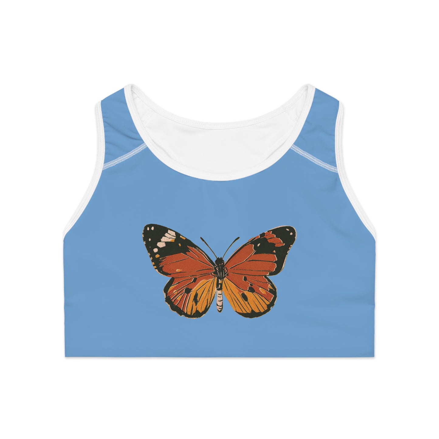 Breathe in Color Progress Over Perfection - Butterfly Design Sports Bra