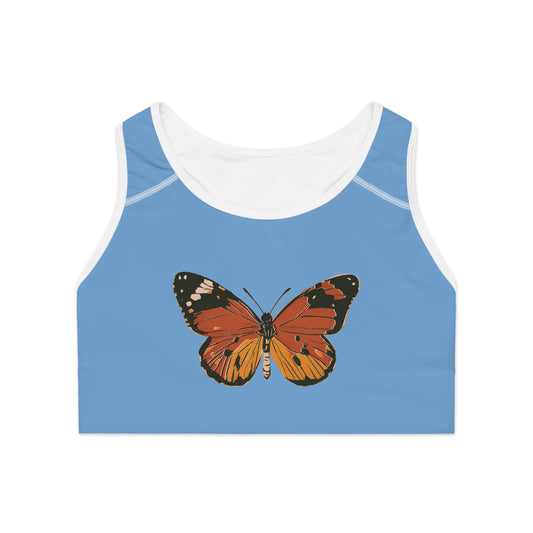 Breathe in Color Progress Over Perfection - Butterfly Design Sports Bra
