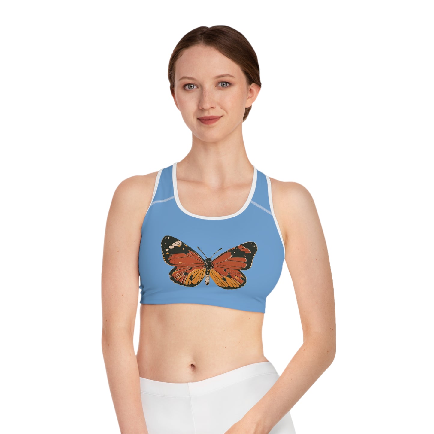 Breathe in Color Progress Over Perfection - Butterfly Design Sports Bra