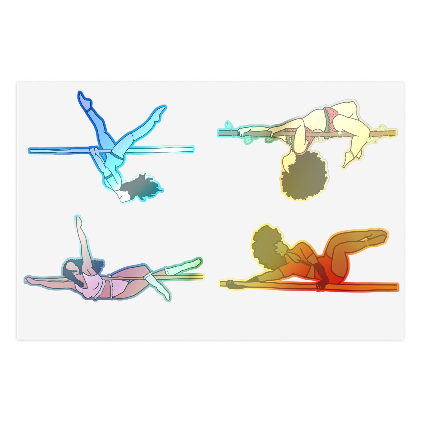 Breathe in Color Pole Poses Sticker Sheet
